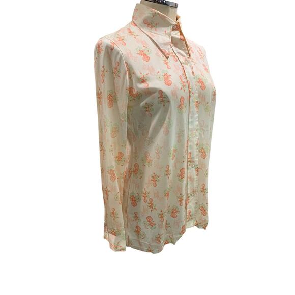 Large Cos Cob Vintage 1960s Womens Polyester Button Up Shirt Blouse Defects - Picture 6 of 7